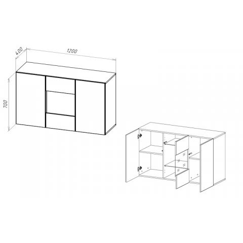 Point тип-1.2 комод навесной  (НК-М) - мебель Paradise в Орле