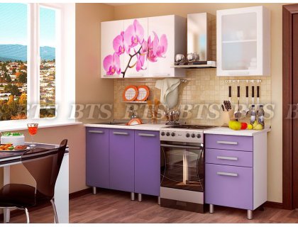 Кухни с фотопечатью 1,6 м. (Орхидея)  (BTS) - мебель Paradise в Орле