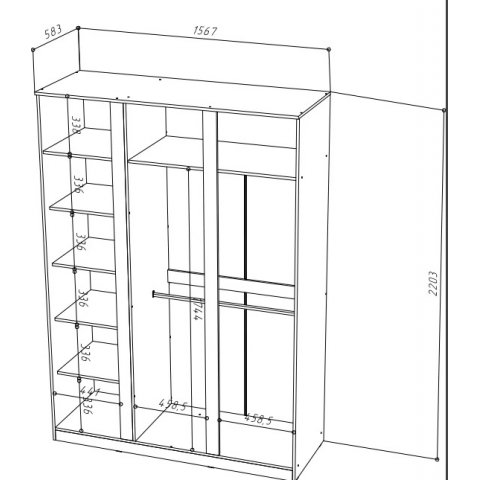 STERN шкаф 3-х дверный (НК-М) - мебель Paradise в Орле