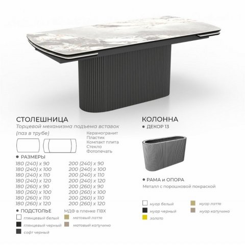 Стол Аквилон (керамика/пластик/компакт плита/стекло) - мебель Парадиз в Орле