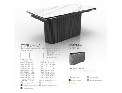 Стол Осирис (керамика/пластик/компакт плита/стекло) - мебель Парадиз в Орле