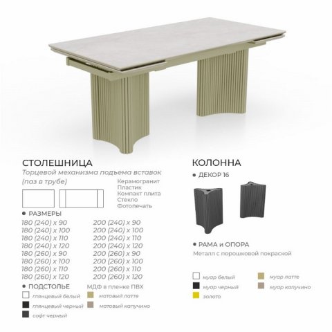 Стол Осирис (керамика/пластик/компакт плита/стекло) - мебель Парадиз в Орле