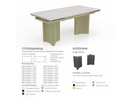 Стол Осирис (керамика/пластик/компакт плита/стекло) - мебель Парадиз в Орле