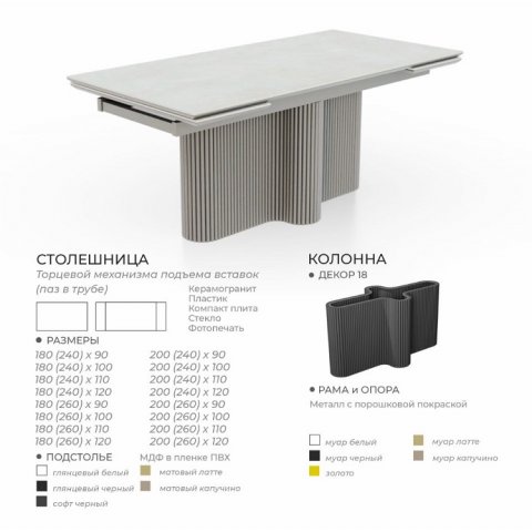 Стол Осирис (керамика/пластик/компакт плита/стекло) - мебель Парадиз в Орле