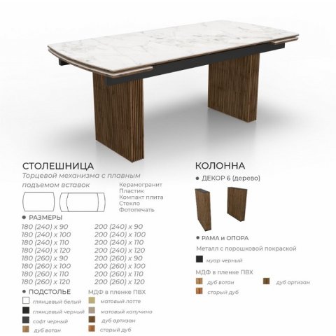 Стол Беллини (стекло/керамика/компакт плита/пластик) - мебель Парадиз в Орле