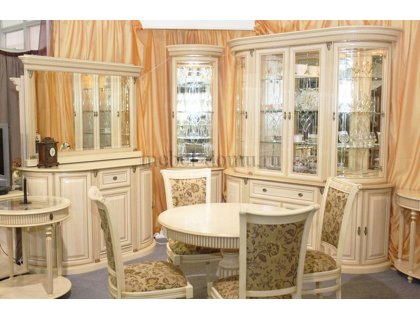 Шкаф для посуды угловой  Милан - 4, +  Витрина угловая Милан - 6 (Юта) - мебель Paradise в Орле