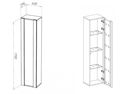Point тип-41 шкаф навесной (НК-М) - мебель Paradise в Орле