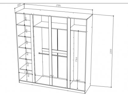 STERN шкаф 4-х дверный (НК-М) - мебель Paradise в Орле
