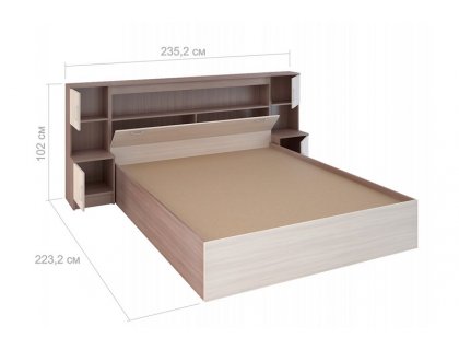 Кровать с закроватным модулем КР-552 БАСЯ  (Сурская мебель) - мебель Paradise в Орле