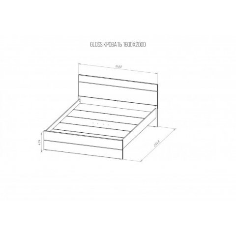 Gloss Кровать 1400/1600 (НК-М) - мебель Paradise в Орле