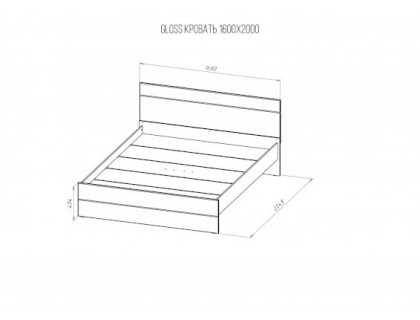 Gloss Кровать 1400/1600 (НК-М) - мебель Paradise в Орле