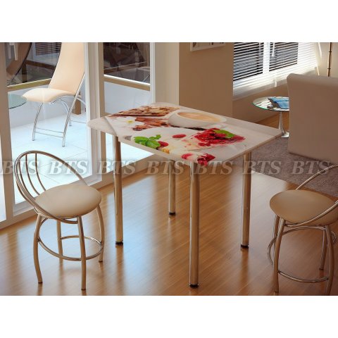 Стол обеденный с принтом/ белый (BTS)  - мебель Paradise в Орле