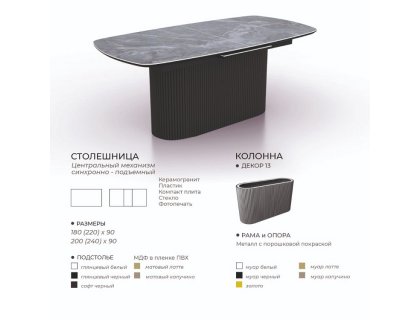 Стол Адонис автомат  керамика/пластик/компакт плита/стекло - мебель Парадиз в Орле