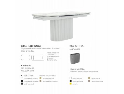 Стол Аквилон (керамика/пластик/компакт плита/стекло) - мебель Paradise в Орле