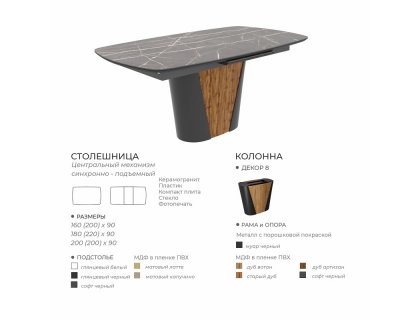 Стол Вавилон стекло/керамика/пластик/компакт плита - мебель Paradise в Орле