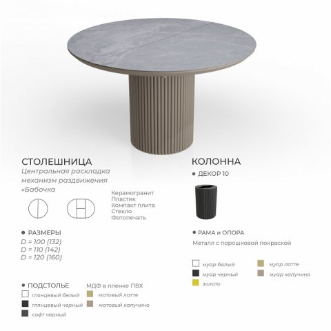 Стол Гефест (керамика/ пластик/ компакт плита/ стекло) - мебель Paradise в Орле