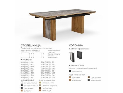 Стол Джорджио керамика/компакт плита/стекло/пластик - мебель Paradise в Орле