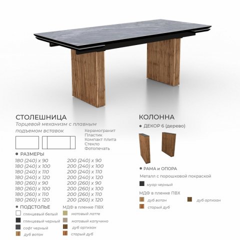Стол Джорджио керамика/компакт плита/стекло/пластик - мебель Paradise в Орле
