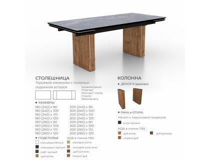 Стол Джорджио керамика/компакт плита/стекло/пластик - мебель Paradise в Орле