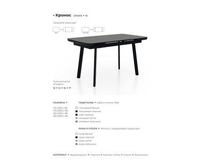 Стол Кронос-П / Кронос-Люкс ПРО (стекло/пластик/керамика/компакт-плита) - мебель Paradise в Орле