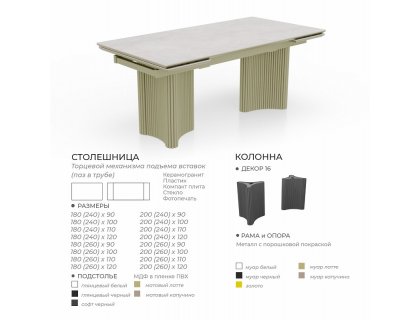 Стол Осирис (керамика/пластик/компакт плита/стекло) - мебель Paradise в Орле