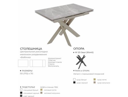 Стол Протей (керамика, пластик, компакт плита, стекло) - мебель Парадиз в Орле
