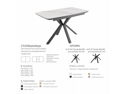 Стол Ронда стекло/пластик/керамика/компакт плита - мебель Paradise в Орле