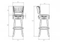 Барный крутящийся стул LMU-9090 12 - мебель Paradise